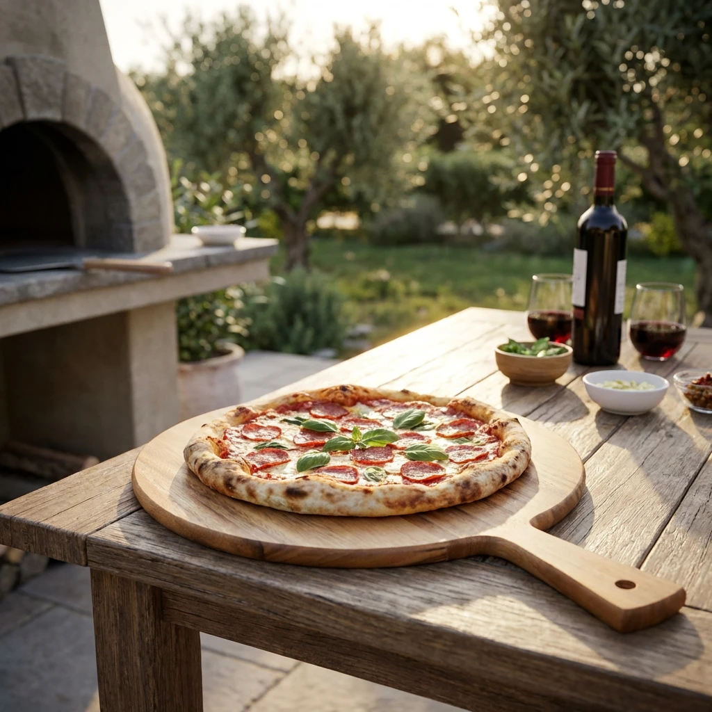 Acacia Træ Pizza Bræt - GenWare 36cm Dia WPB36 by Genware color Træ