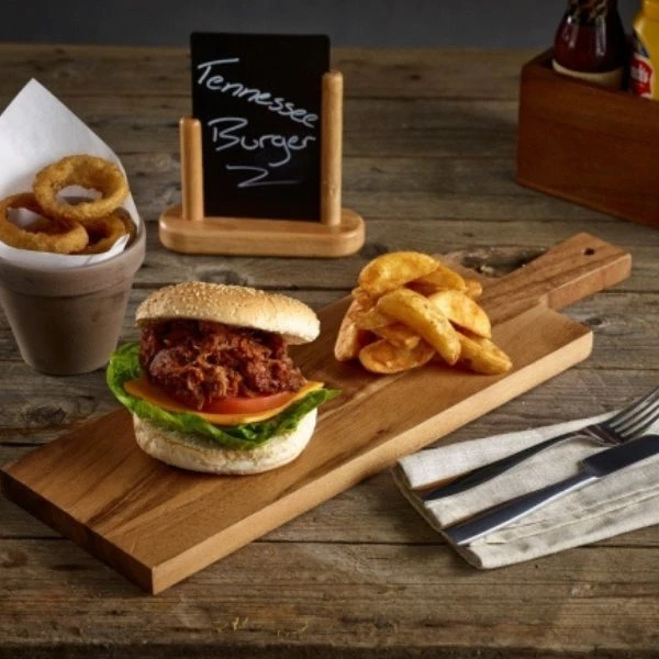 Genware Akacietræ Serveringsbræt 50 x 15 x 2 cm WPB5015 by Genware color Sort