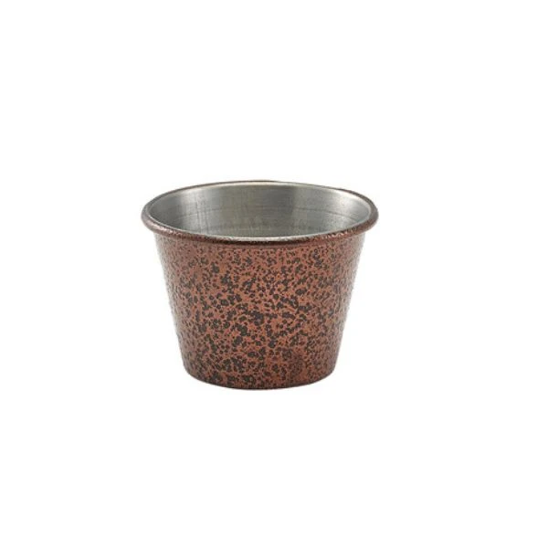 2,5 oz rustfrit stål ramekin med hamret kobber - Genware RAMH2C by Genware color Sort