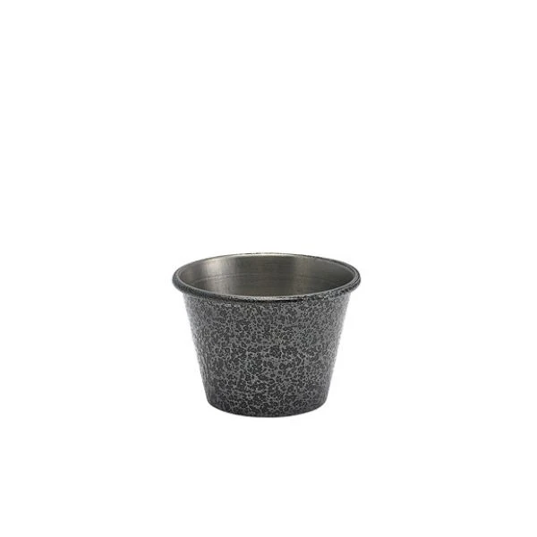 2,5 oz rustfrit stål ramekin hamret sølv Genware RAMH2S by Genware color Sort