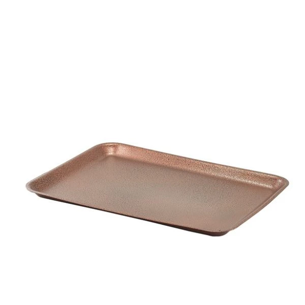 Galvaniseret Stål Bakke 31,5x21,5x2 cm Hamret Kobber Genware GST3121C by Genware color Sort