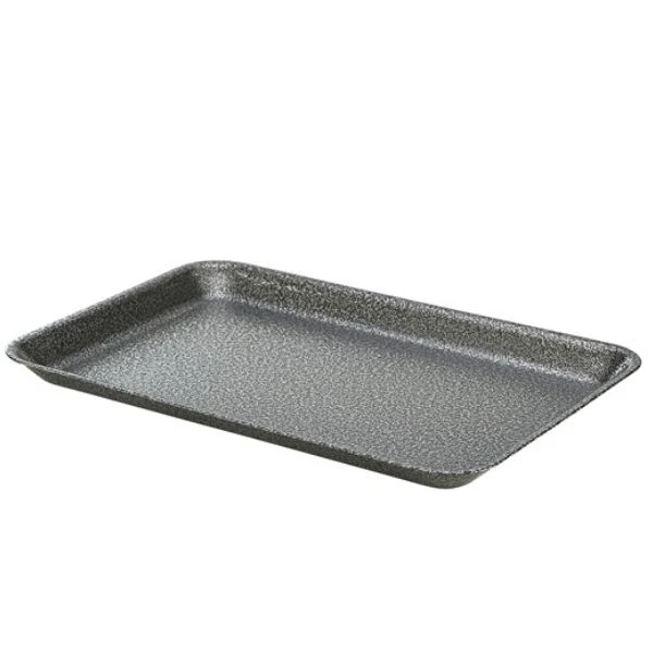 Galvaniseret Stål Bakke 31,5x21,5x2 cm Hamret Sølv Genware GST3121S by Genware color Sort