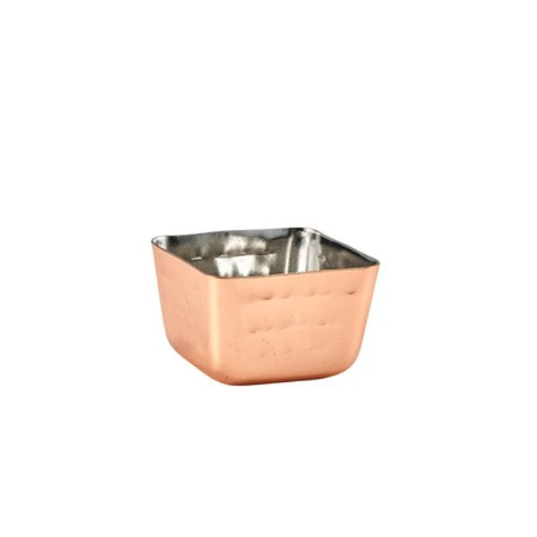 Kobberbelagt firkantet hamret Skål fra GenWare 71 ml RAMSQH2C by Genware color Sort