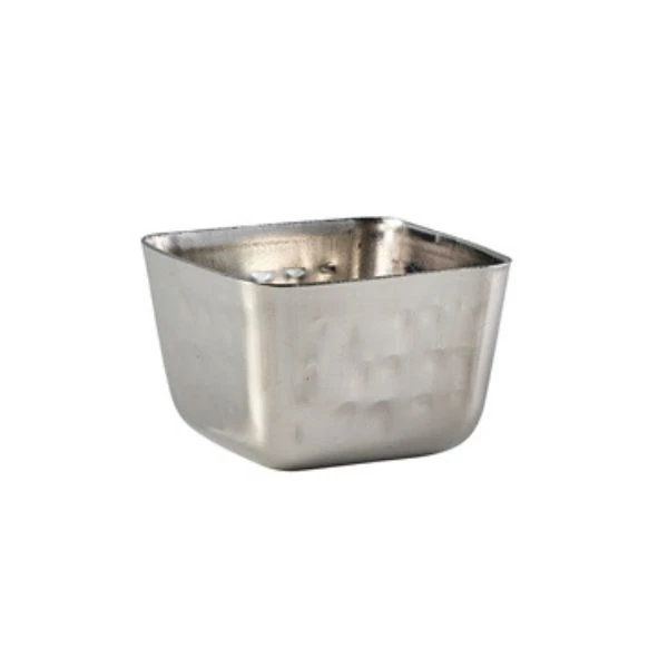 Rustfrit Stål Firkantet Hamret Ramekin 71 ml Genware RAMSQH2 by Genware color Sort