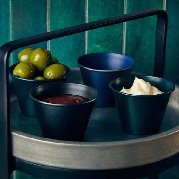 Metallic Blue Ramekin 71ml/2.5oz fra GenWare RAMST2MTBL by Genware color Sort