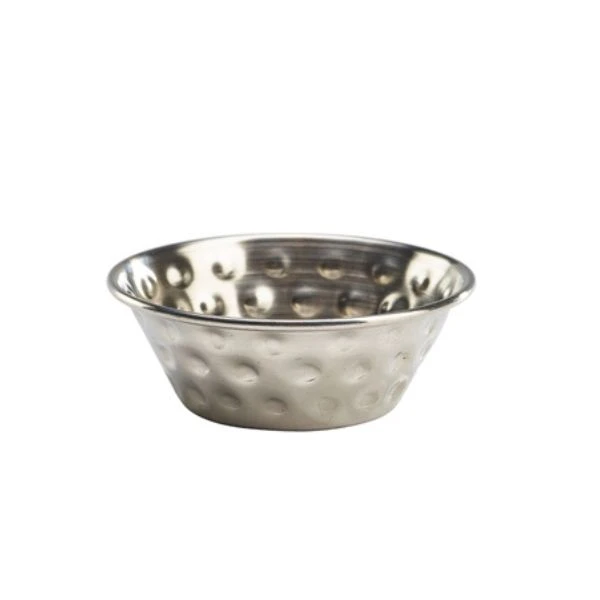 Rustfrit Stål Hammeret Ramekin 43 ml/1,5 oz Genware RAMSTH115 by Genware color Sort