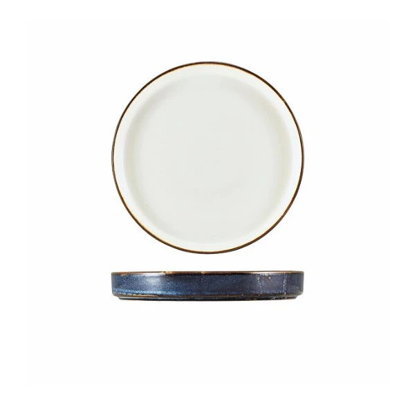 Terra Aqua Blå To-tonet Præsentationstallerken 18cm Genware PRT-PBL18 by Genware color Sort