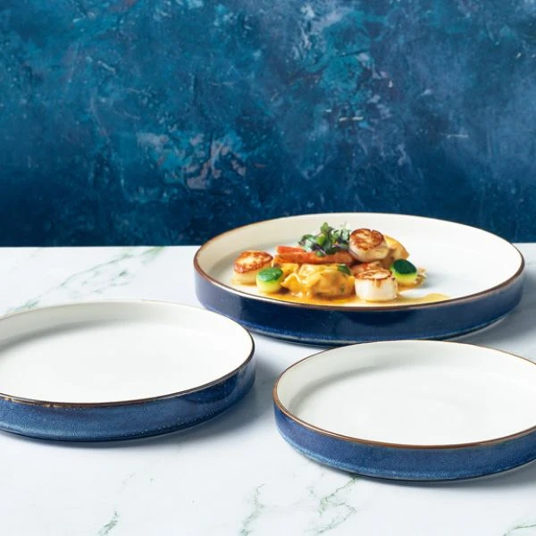 Terra Aqua Blå To-tonet Præsentationstallerken 26cm Genware PRT-PBL26 by Genware color Sort