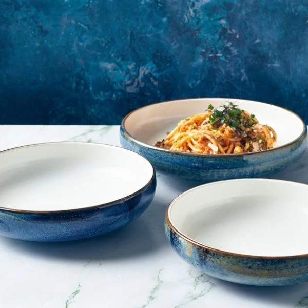 Terra  Aqua Blå To-tonet Coupe Skål 24,5 cm Genware CBT-PBL245 by Genware color Sort
