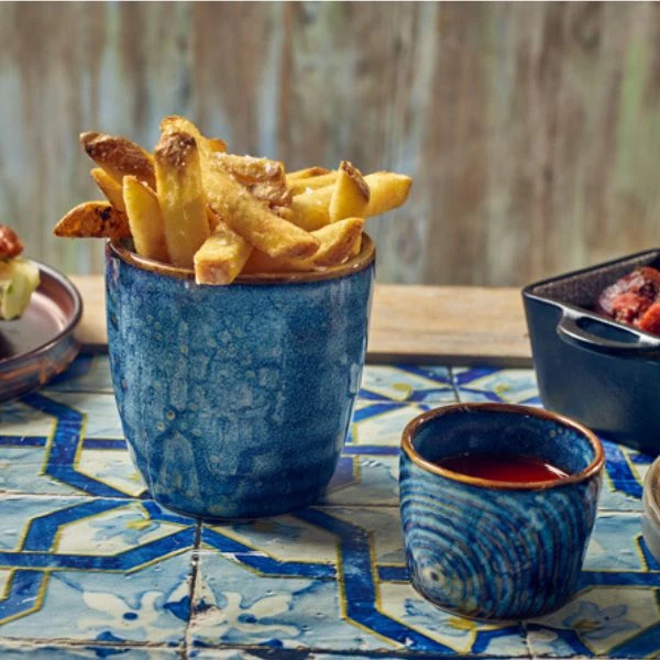 Terra Aqua Blue Økologisk Dip Pot 9cl/3oz Genware DP-PBLG3 by Genware color Sort