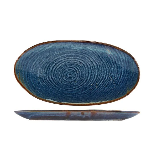 Terra Aqua Blue Økologisk Fad 31cm Genware PL-PBLG31 by Genware color Sort