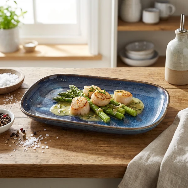 Terra Aqua Blå Rektangulær Tallerken 24 x 16,5 cm Genware RP-PBL24 by Genware color Sort