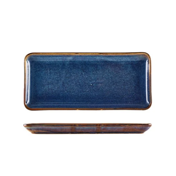 Terra Smal Rektangulær Fad Aqua Blå 27 x 12,5 cm Genware NR-PBL27 by Genware color Sort