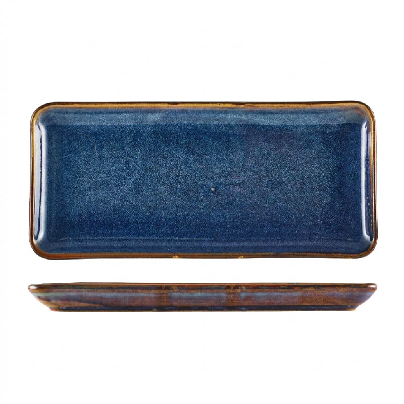 Terra Smal Rektangulær Fad Aqua Blå 36 x 16,5 cm Genware NR-PBL36 by Genware color Sort