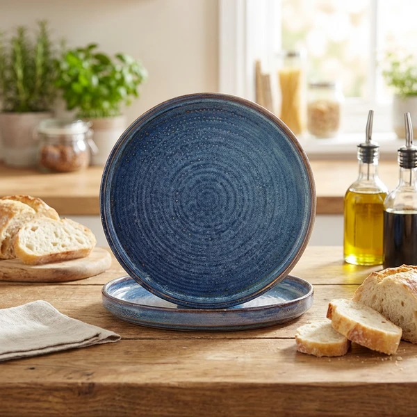 Terra Aqua Blå Lav Præsentationstallerken 25cm Genware LP-PBL25 by Genware color Sort