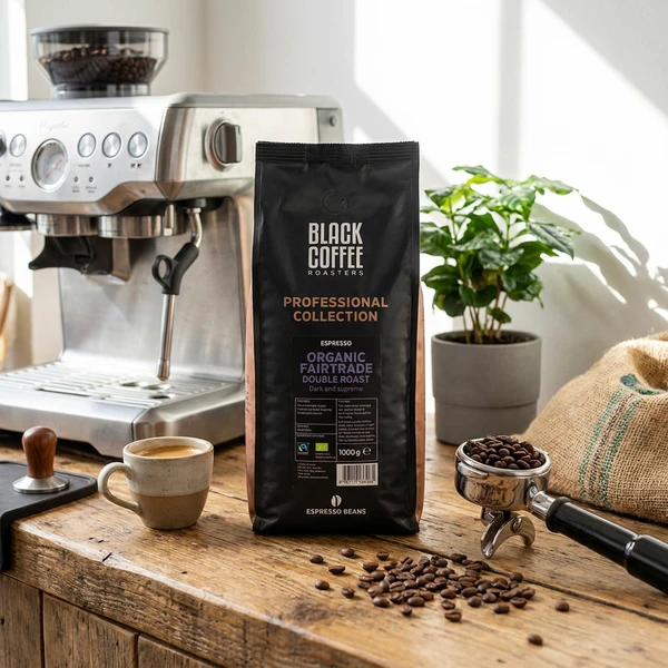 BCR PRO Double Roast Organic Fair Espresso 1 kg ØKO 404101501 by Black Coffee Roaster color Sort