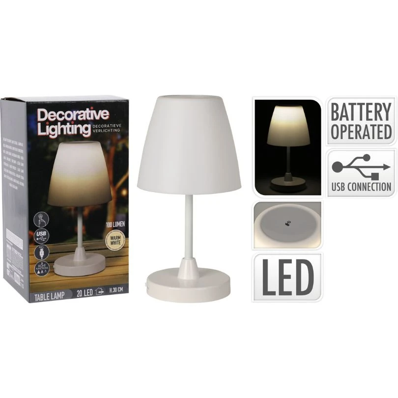 Bordlampe LED Ø13 x H30 cm C46000510 by Koop color Hvid