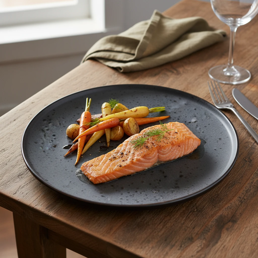 Tallerken stentøj 27 cm sort Q75600360 by Koop color Sort