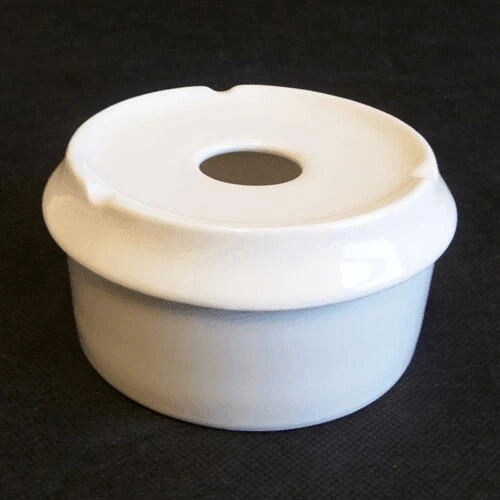 Askebæger med låg i hvidt porcelæn Ø10,5 cm 5010324  color Sort