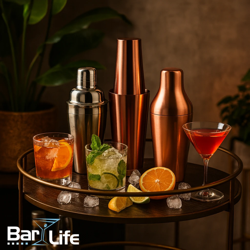  cocktailshaker, shaker guide, boston shaker, cobbler shaker, fransk shaker, barudstyr, cocktailudstyr, shaker til drinks, bedste shaker, hjemmebar shaker