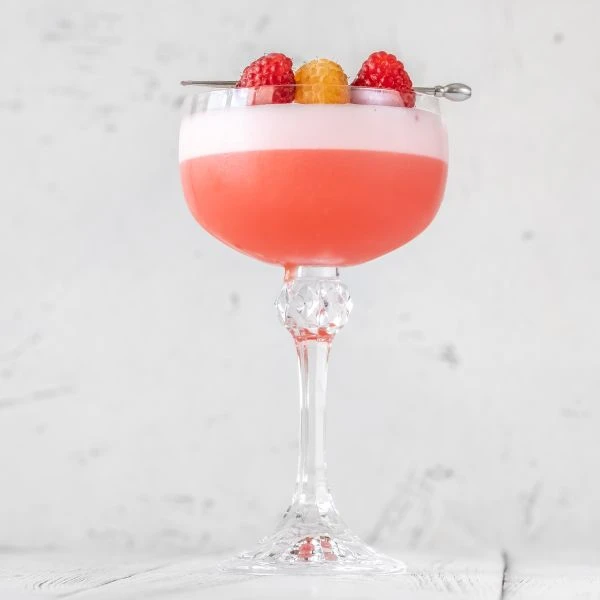 pink cocktail foamy whites