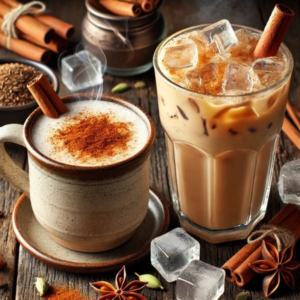 Varm og kold chai latte